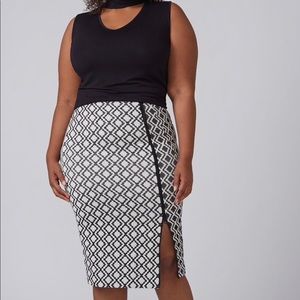 Zig Zag Jacquard Pencil Skirt